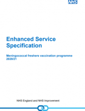 Enhanced Service Specification: Meningococcal freshers vaccination programme 2020/21